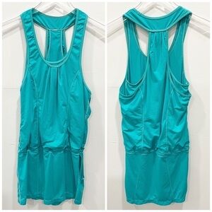 Lululemon Athletic Racerback Tunic Running Tennis Dress Sleeveless Tank Turquois